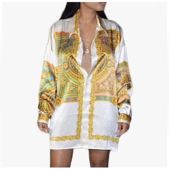 Unbranded Luxury Inspired Button Down Shirt Dress Large - Picture 11 of 11